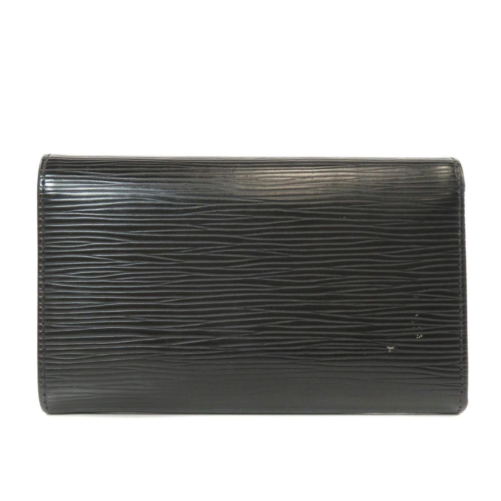 Louis Vuitton Tresor Portefeuille Epi Bi fold Wallet Leather Black